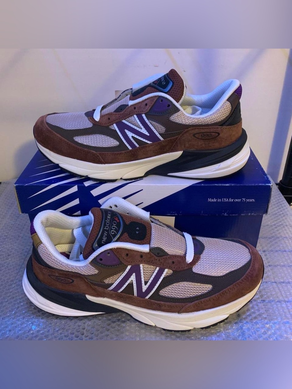 New Balance 990v6 Made in USA Rich Oak Cosmic Grape U990OP6 - Men’s Size 14